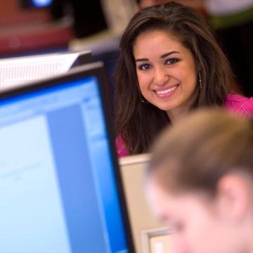 A student and a computer 