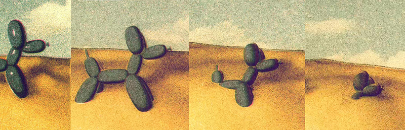 Koons Ruins Animation Frames, Risograph Animation, 2022.