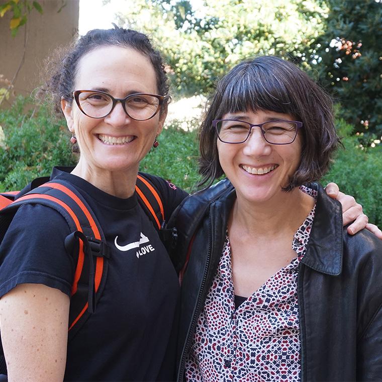 Artist Diane Jacobs and Professor Kathy Aoki