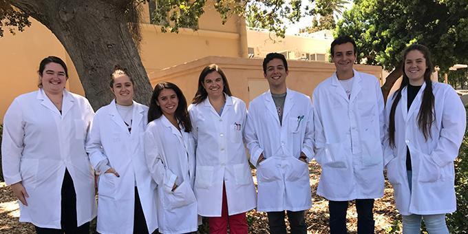 Amelia Fuller with her research assistants 