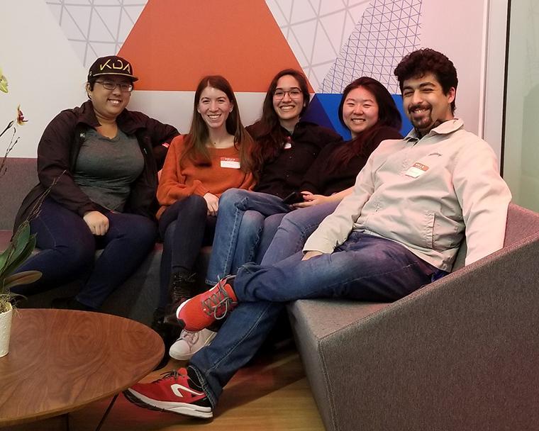 SCU Imaginarium lab techs Vicki Lim, Andrea Horvath, Magdaline Schulte, Isabel Wu, Mohammed Khadadeh