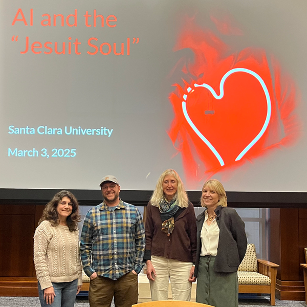 Irina Raicu (Markkula Center), Ryan Carrington (Art & Art History),Iris Stewart-Frey (Environmental Studies),Karen Peterson-Iyer (Religious Studies)