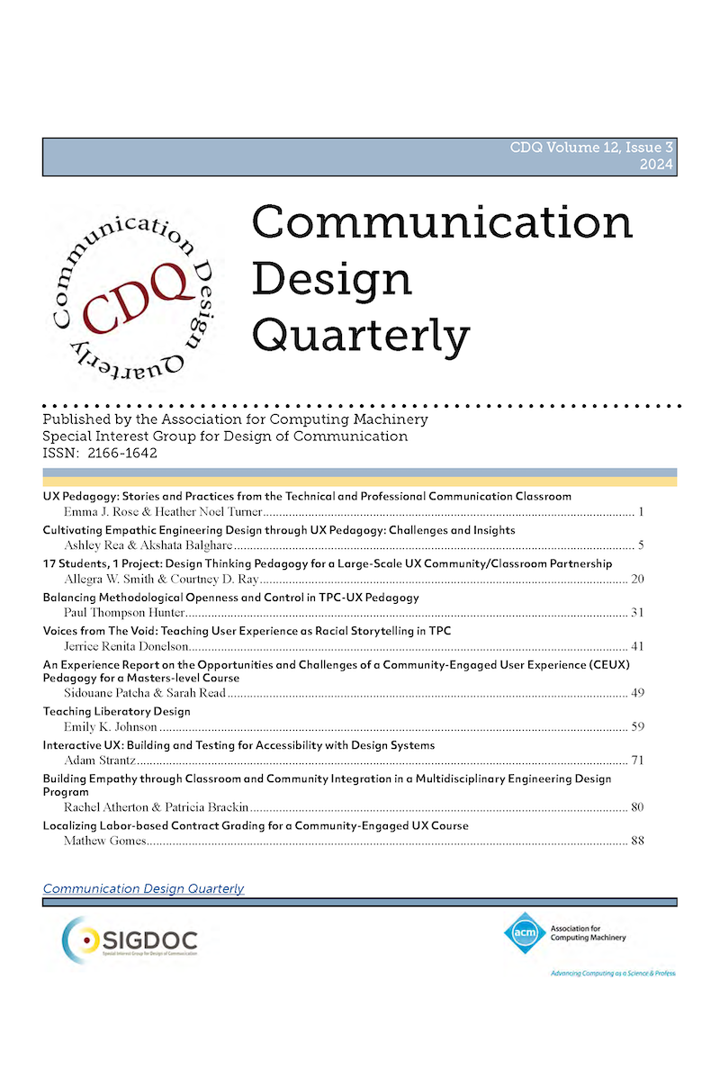 Communication Design Quarterly cover 2024 