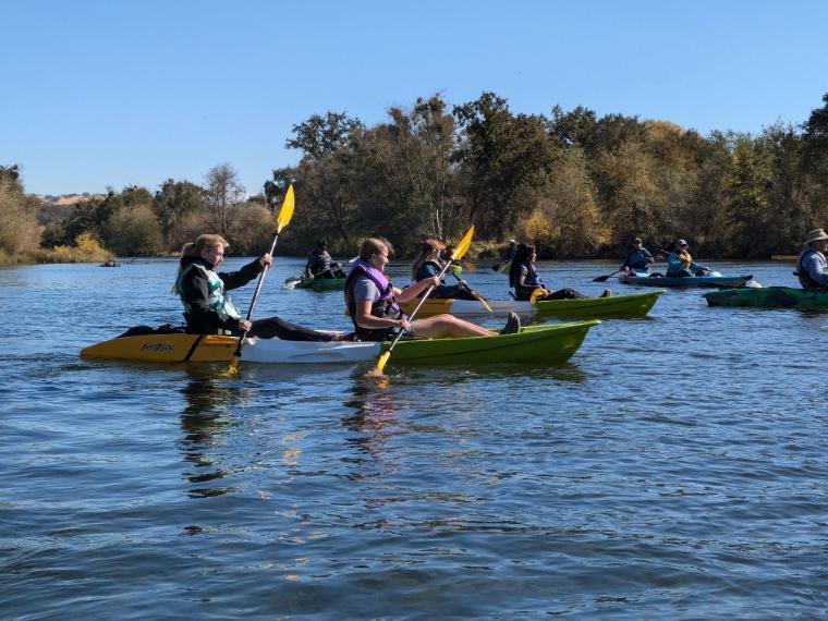 Paddling in lower Tuolumne