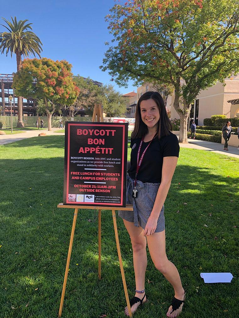 Abby Alvarez organizes to support SCU’s service workers