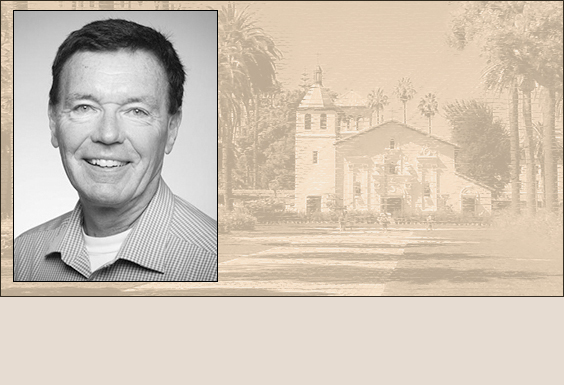 Black and white photo of a man and Morris High School.