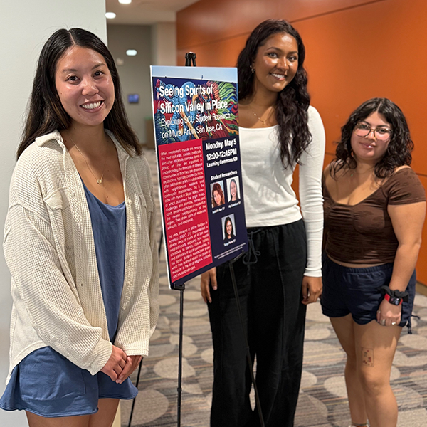 Three students in the Urban Religion class