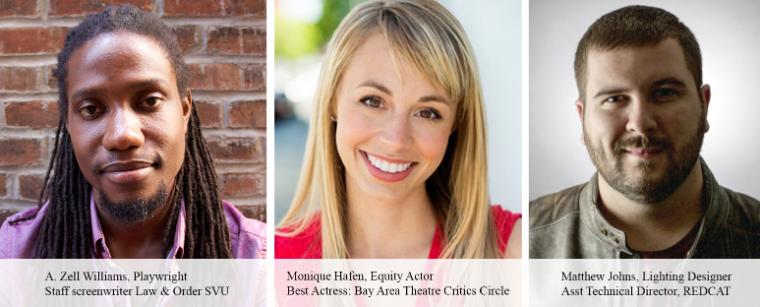 Three people with “Alumni 2017” beneath their photos.