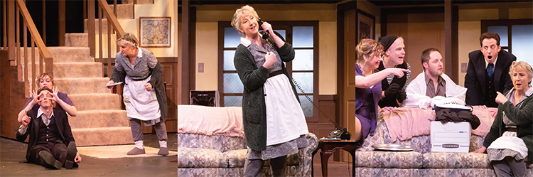 Collage of 3 photos by Scott Lasky from Palo Alto Players production of