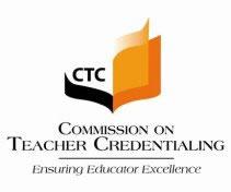 Logo of the Commission on Teacher Credentialing with text