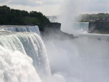 A view of Niagara Falls take from a film by David and Hi-Jin Hodge.