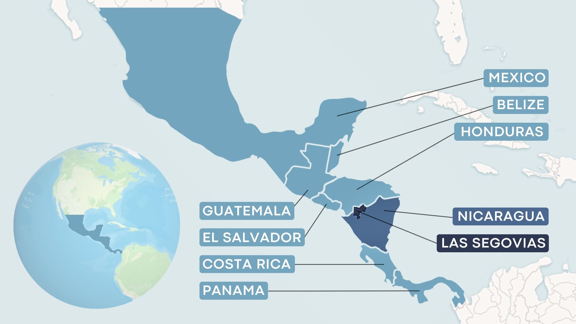 Map of Central America 