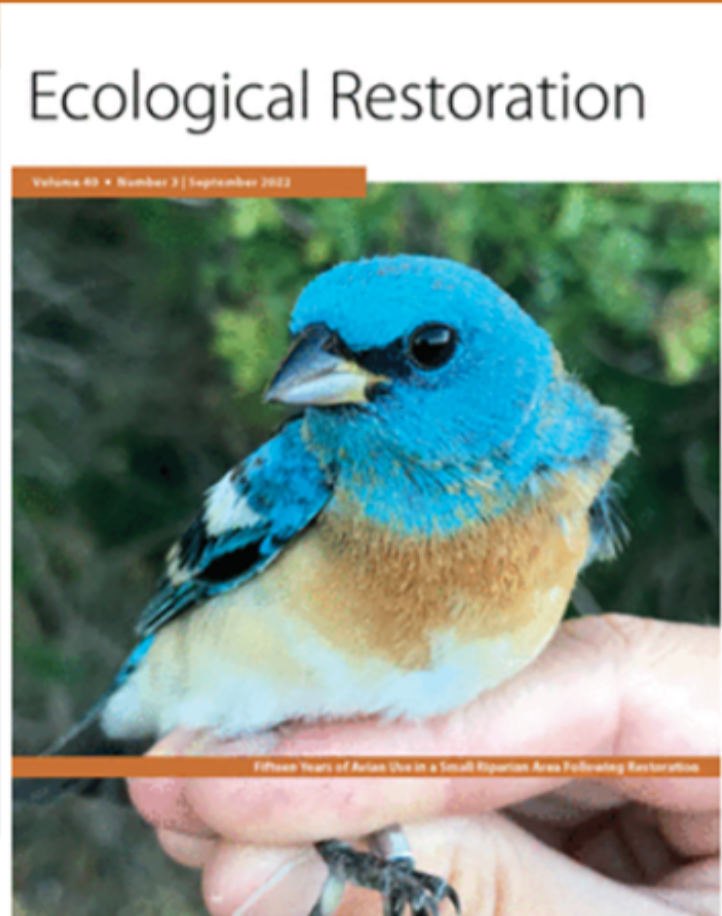 ecological restoration title and blue bird