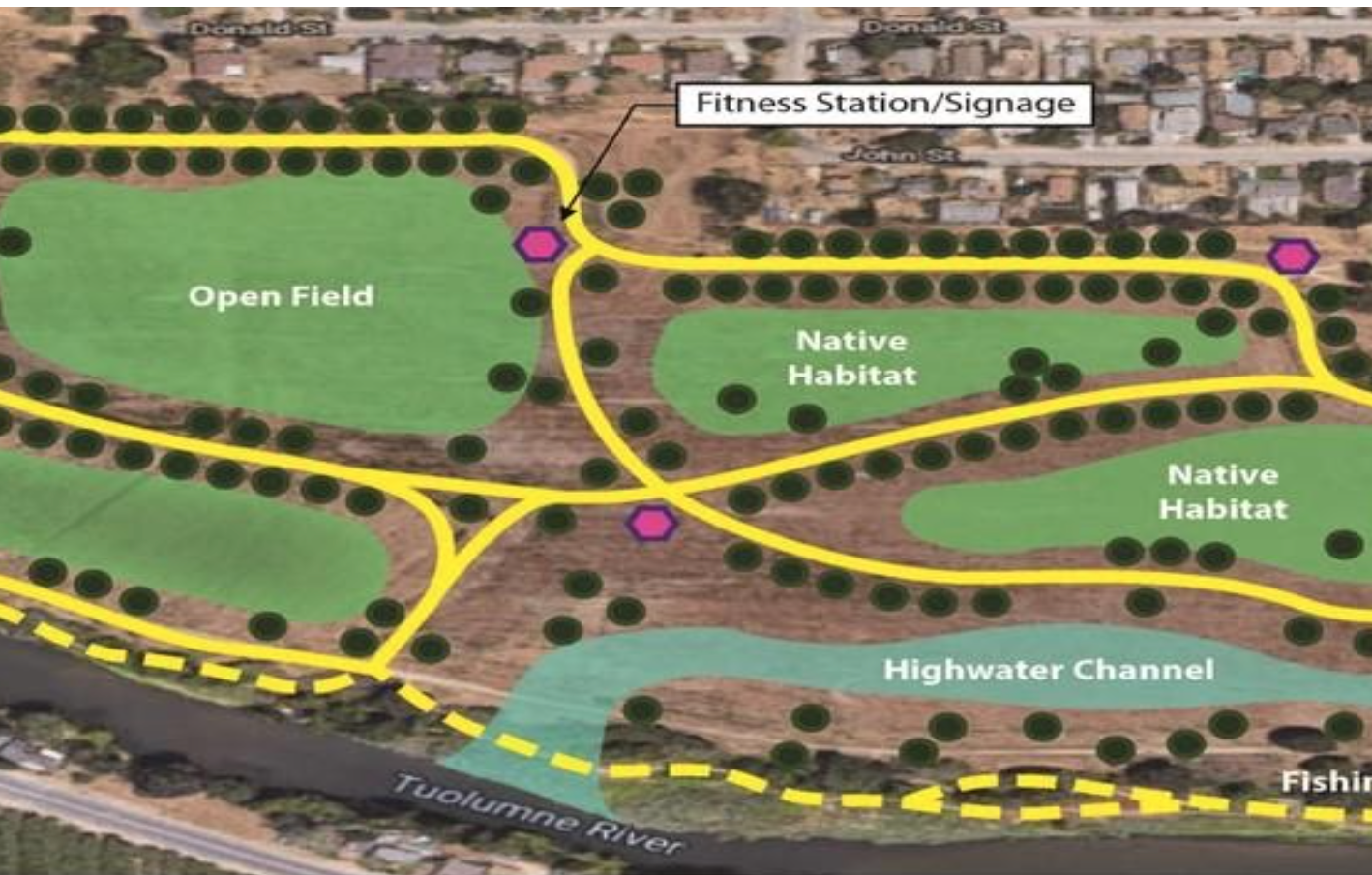 Map showing Sea Park, public parkland, and Seaside Boulevard with suggested areas for residential development.