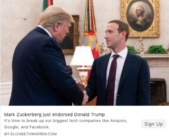 Elizabeth Warren Facebook Ad
