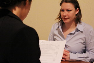 Woman in an interview