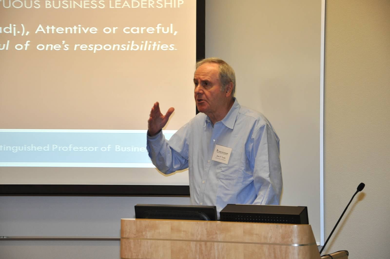 A man presenting a workshop titled 