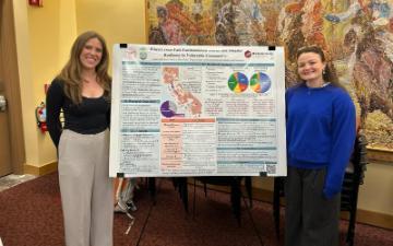 Arden DiCicco ’25, Jessica Garofalo ’25 Presenting their project at the SCU Sustainability and Environmental Justice Student Research Symposium on March 11, 2025. 