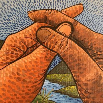 Square Art Holding on Together