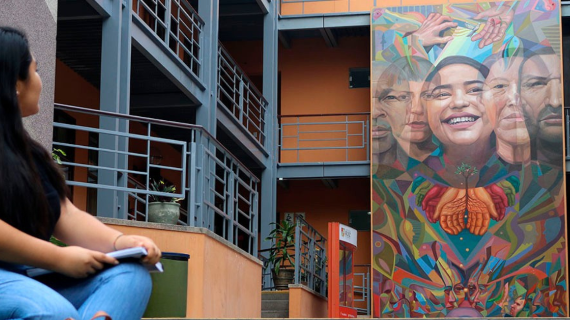 Peru - mural at the Universidad Antonio Ruiz de Montoya 