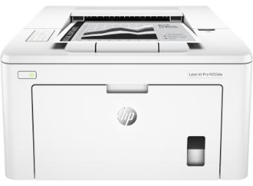 An image of the HP M203dw black and white laser printer.
