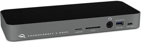 An image of the OWC Thunderbolt 3 dock for newer Apple laptops.