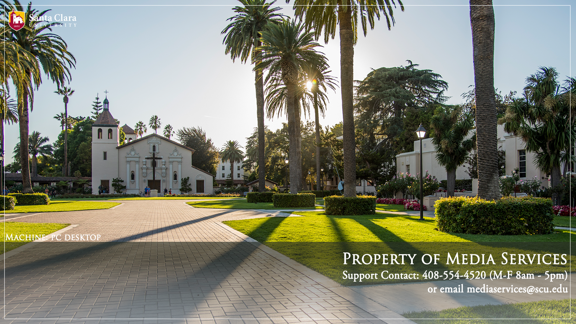 Media Services wallpaper for desktop computers showing the Mission Church