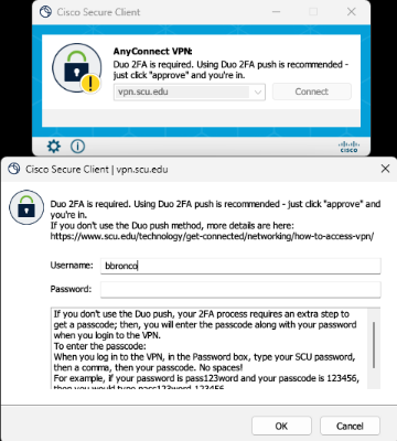 Alt text: Cisco AnyConnect VPN client installation screen with license agreement and installation progress bar.