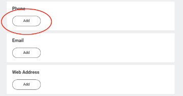 Workday contact update - add a phone