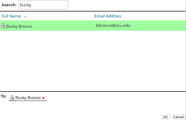 Selecting recipients from the address book