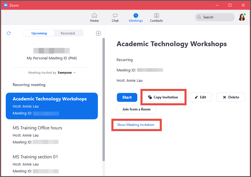 A desktop client interface displaying an invitation to a