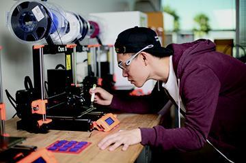 Student working on an engineering project