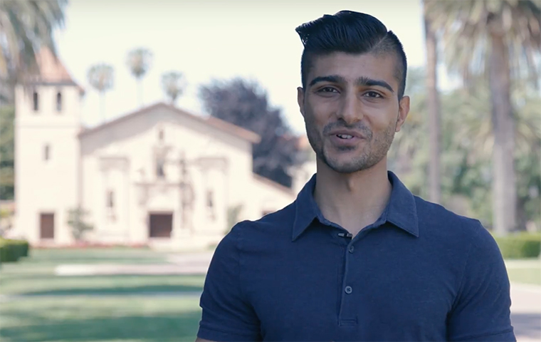 Anand Purohit ’18 standing in front of the Mission