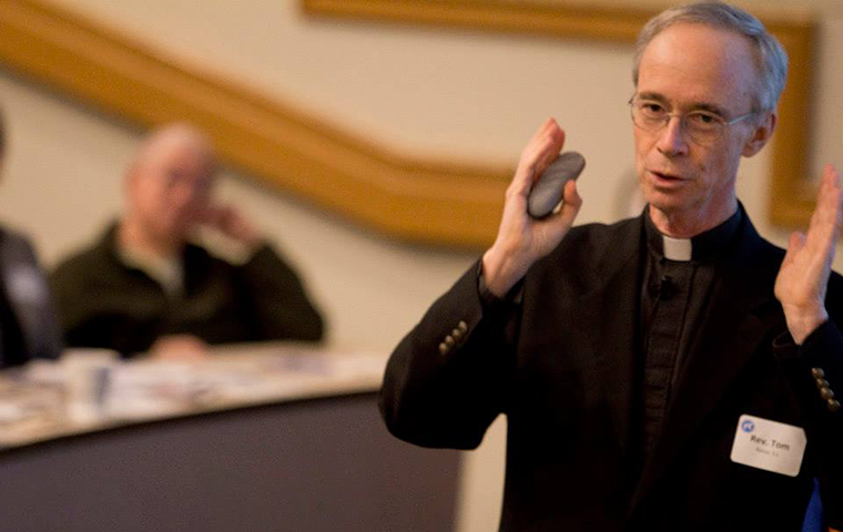 Thomas Reese speaks to an audience