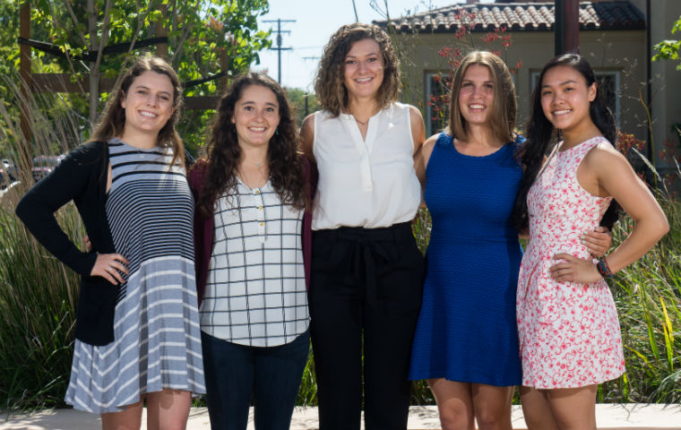 Five Fulbright Winners posing