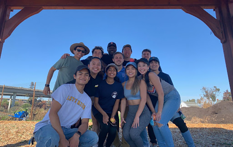 Delta Sigma Phi members on Emma Prusch Farm