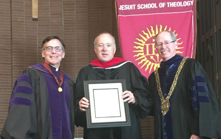 Bishop McElroy, Fr. Kevin O'Brien, Fr. Michael Engh