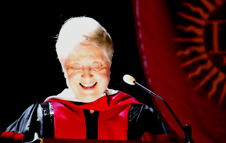 Sr. Sandra Schneiders addressing JST Commencement 2018 image link to story