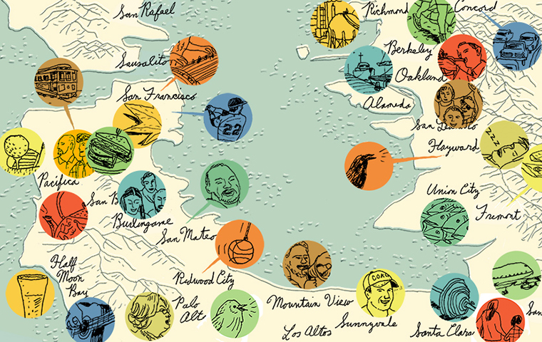 Illustrated Soundmap of Bay Area