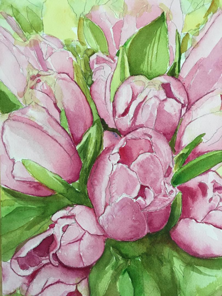 painting of flowers by Galen Cortes