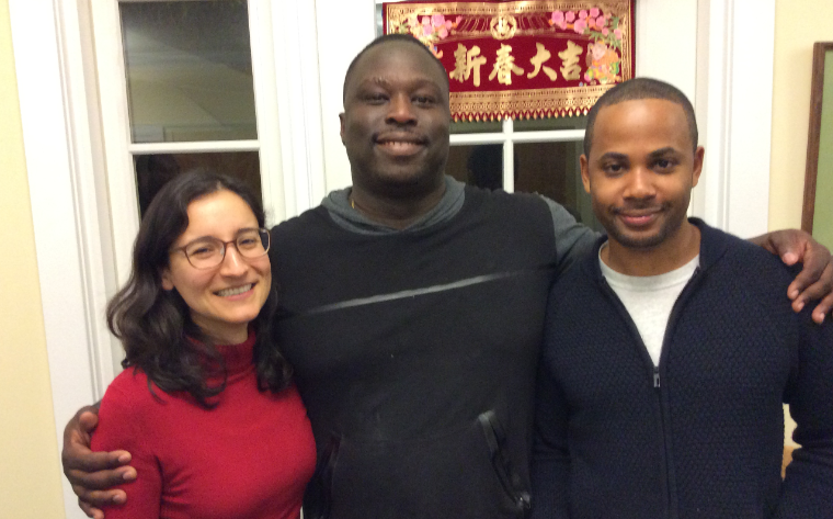 Silvana Arevalo, Dayne Malcolm and Joel Thompson at the Lunar New Year Celebration