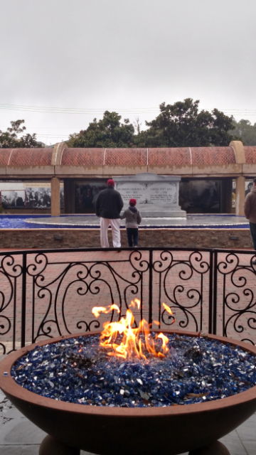 Eternal flame in front of the MLK Memorial.