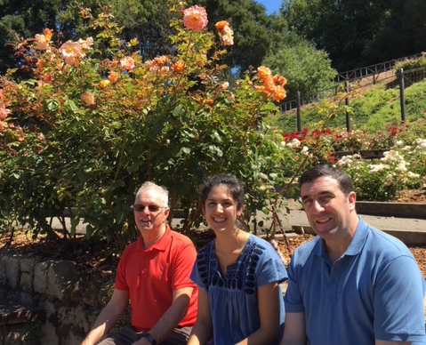 Gregory Miller, Catherine Holcombe and John Garvey at Berkeley Rose Garden
