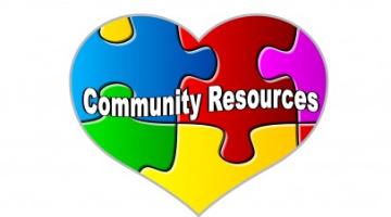 Heart shape with jigsaw puzzle pieces, Community Resources