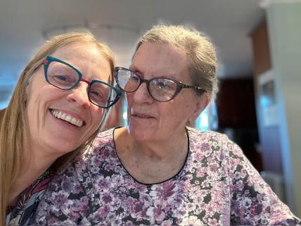 Me with my step-mom a couple of years ago. Our journey together with Alzheimer’s has heavily influenced my work.