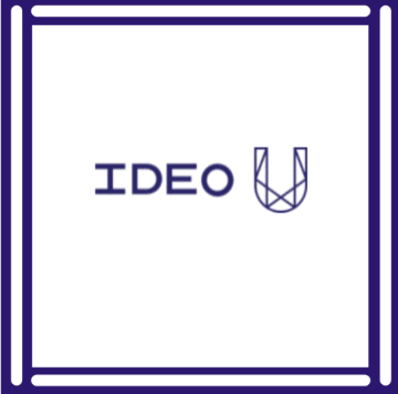 Alt text: "IDEO U logo with a purple border."
