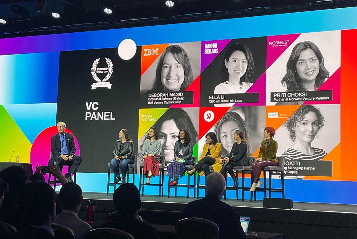 A panel discussion during the Ciocca Center World Pitch Competition.