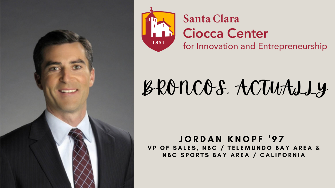 Graphic image of Jordan Knopf for Broncos Actually Card