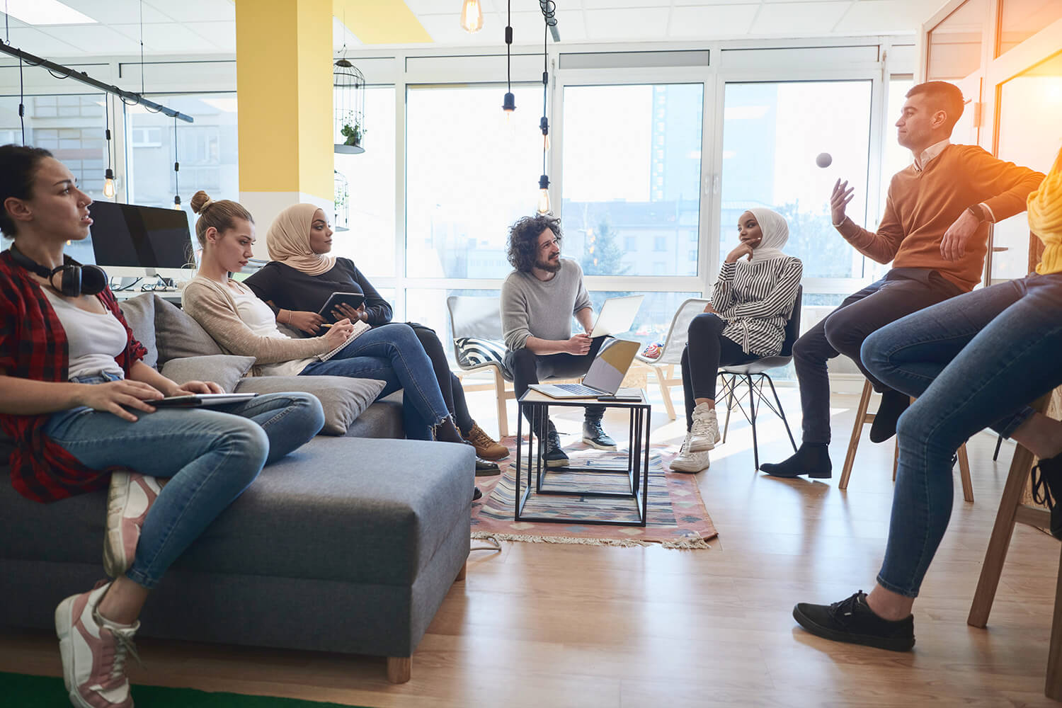 Picture of people talking 