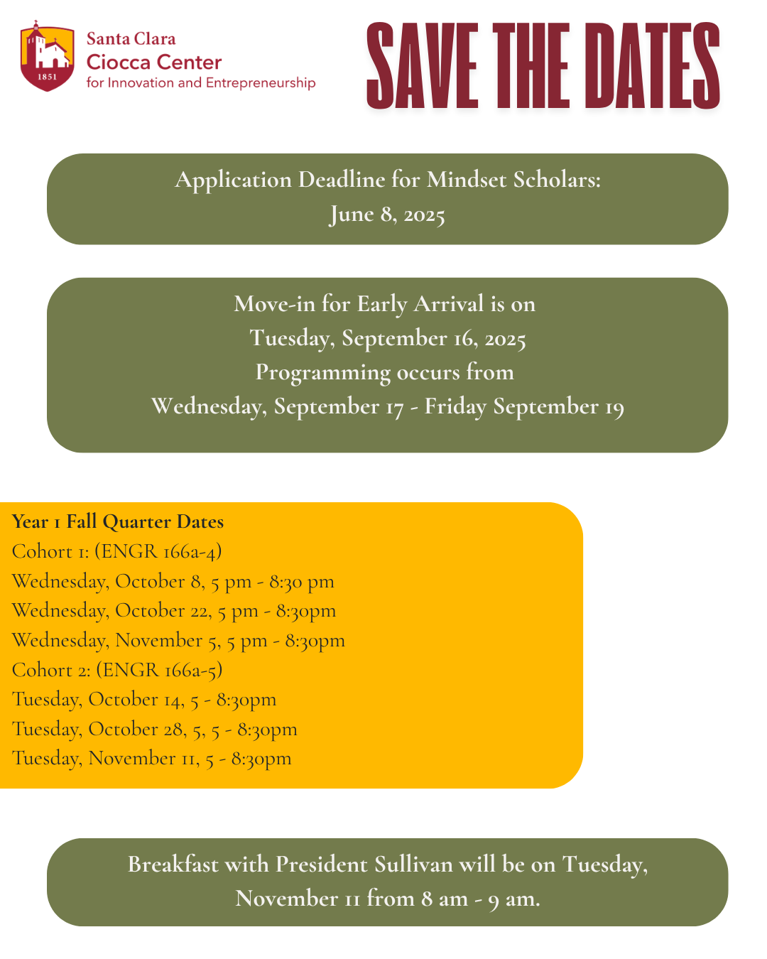 Save the date information for Mindset Scholars program